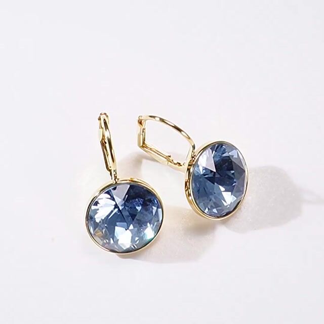 Bella Earrings with 6 Carat Light Sapphire Crystals Earrings